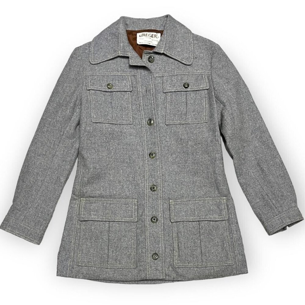 Jaeger London Vintage 90s WOOL Luxury Designer Pea Coat Jacket - Small